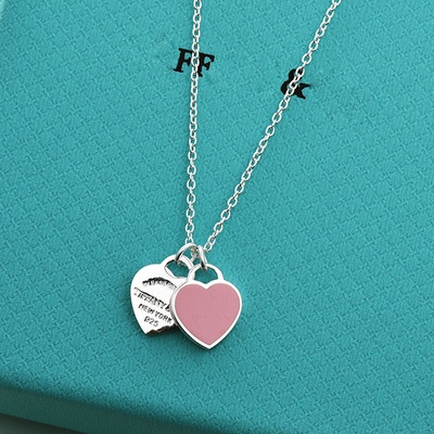 Classic Tiffany Necklace Double Heart 