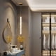 thumbnail image 4 of Lámparas colgantes de cristal K9 de lujo para dormitorio, modernas y regulables, para pasillo, sala de estar, candelabro de techo con brillo dorado, luz LED para decoración del hogar, 4 of 5
