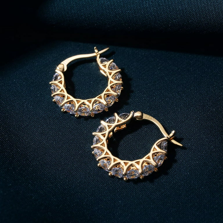 14K Gold Post Earrings - Omega Clip Earrings - Q Evon Fine Jewelry