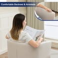 thumbnail image 6 of Barrel Accent Chair, Modern Comfy Living Room Chairs with Armrest Reading Chair, Cozy Soft Padded for Small Space Bedroom Reception Room Cafe (1PC, Off-White), 6 of 11