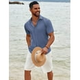 thumbnail image 3 of COOFANDY Casual Shirts for Men Linen Short Sleeve Button Down Shirt, 3 of 10