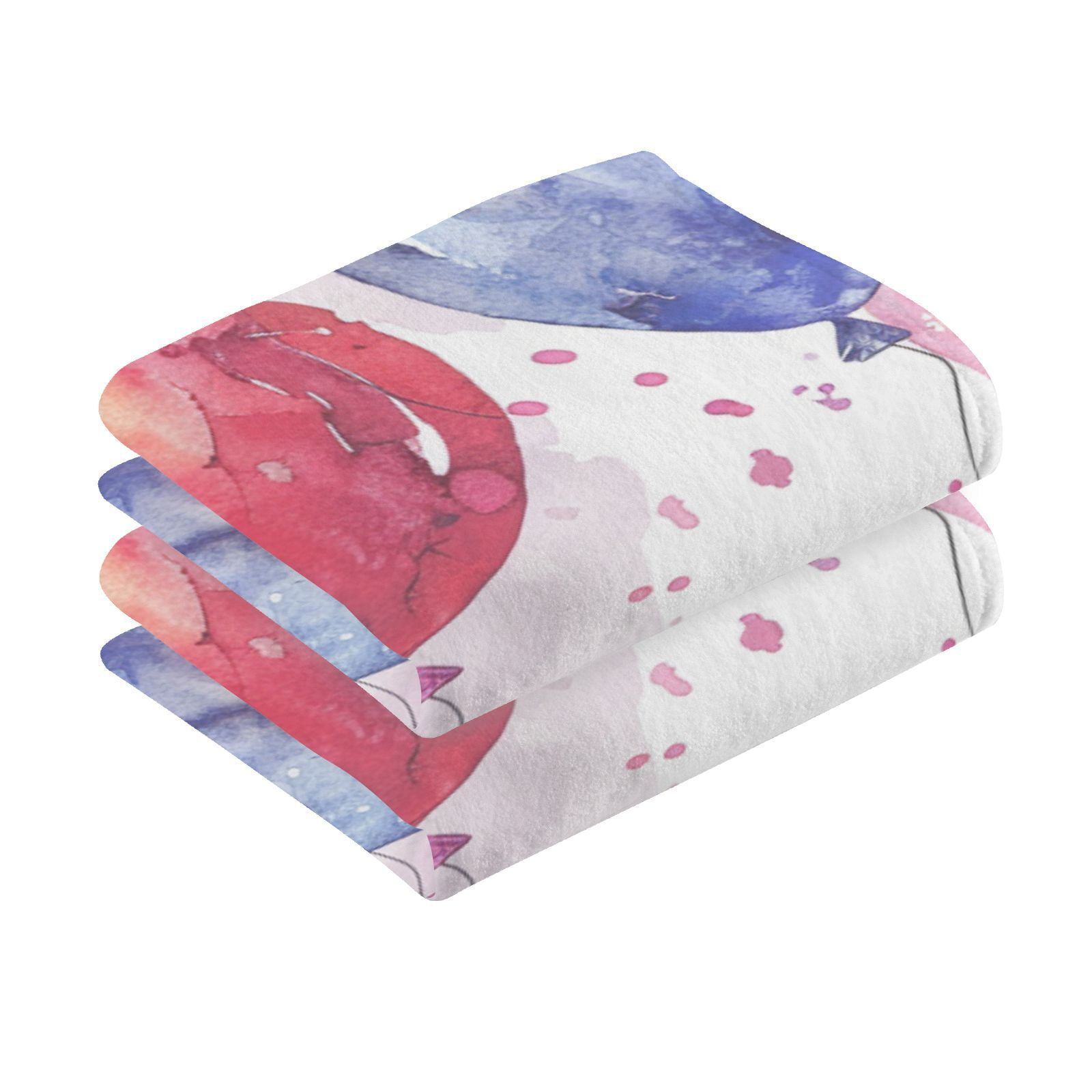 Many Balloons Hand Towels Cotton Bath Towels Large Face Towels Absorbent for Bathroom 2 Packs
