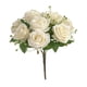 thumbnail image 2 of Rosas artificiales de tela, flores y plantas, ramo de rosas de 30 cm, adornos para el hogar Blanco, 2 of 9