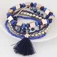 thumbnail image 3 of 4 Colors Women/Men Bracelets, Bohemian Retro Multilayer Tassel Pendant Bracelets for Daily Wear Gifts, 3 of 8