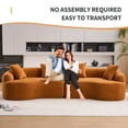 thumbnail image 2 of Curved Sectional Sofa in Amber Orange with Full Compression Sponge, Modular Couch for Apartment and Living Room, 110 Inch Length, 800 lbs Capacity, Medium Firmness Includes 4 Pillows, 2 of 9
