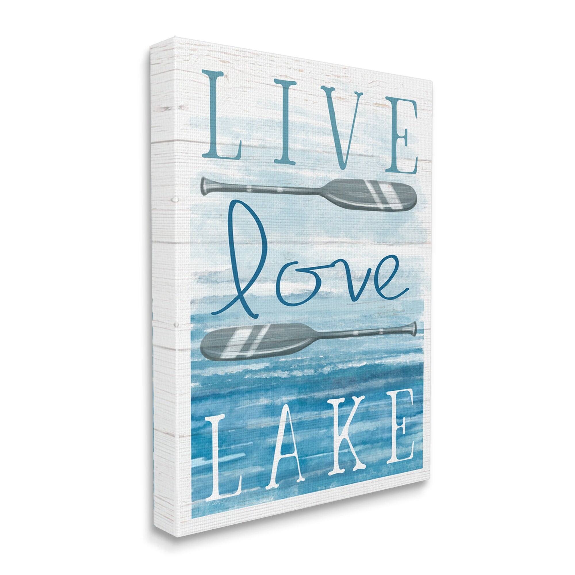 Stupell Industries Live Love Lake Quote Ores Water Motif Graphic Art Gallery Wrapped Canvas Print Wall Art, Design by Elizabeth Tyndall