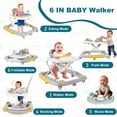 thumbnail image 2 of ManyFun 6-in-1 Height Adjustable Baby Walker with Wheels, Foldable Walker for Baby and Baby Activity Center with Music &Toys Tray, Infant Toddler Baby Walker for Boys and Girls 6-24 Months（grey）, 2 of 10