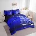 thumbnail image 3 of Feelyou Christmas Tree Kids Bedding Comforter Set 7pcs, Magic Jungle Reindeer King Bedding Sets, Glitter Xmas Stars Print Reversible Bed Sheets, Lightweight Room Decor, 3 of 7