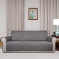 thumbnail image 2 of Housse de Sofa Matelassée Réversible, Protège-Meubles Résistant à l'Eau, Housse de Canapé Lavable avec Mousse Antidérapante et Sangles Élastiques pour Enfants, Chiens, Animaux (Sofa, Gris/gris Pâle), 2 of 7