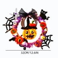 thumbnail image 3 of WWC Halloween Wreath, Orange LED Pumpkin and Witch Wreath, Gothic Halloween Decorations Wreath for Front Door, Indoor Outdoor Party Decor, 3 of 6
