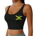 thumbnail image 2 of Yoga Vest Women Gym Sports Crop Tops Flag Of Jamaica Streetwear Workout Breathable Tank Top Female, 2 of 6