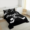 thumbnail image 3 of Homewish Hockey Sport Bedding Comforter Set,Ball Game Lover Twin Comforter Sets,Black White Bedding Set For Boys Kids,Ultra Soft Home Decor Reversible,2-Piece, 3 of 8