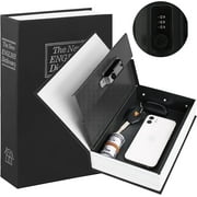 KYODOLED Diversion Book Safe with Combination Lock, Secret Hidden Metal Lock Box,Money Hiding Collection Box,9.5" x 6.2" x 2 .2" Black Large L-Black Dictionary-Combination