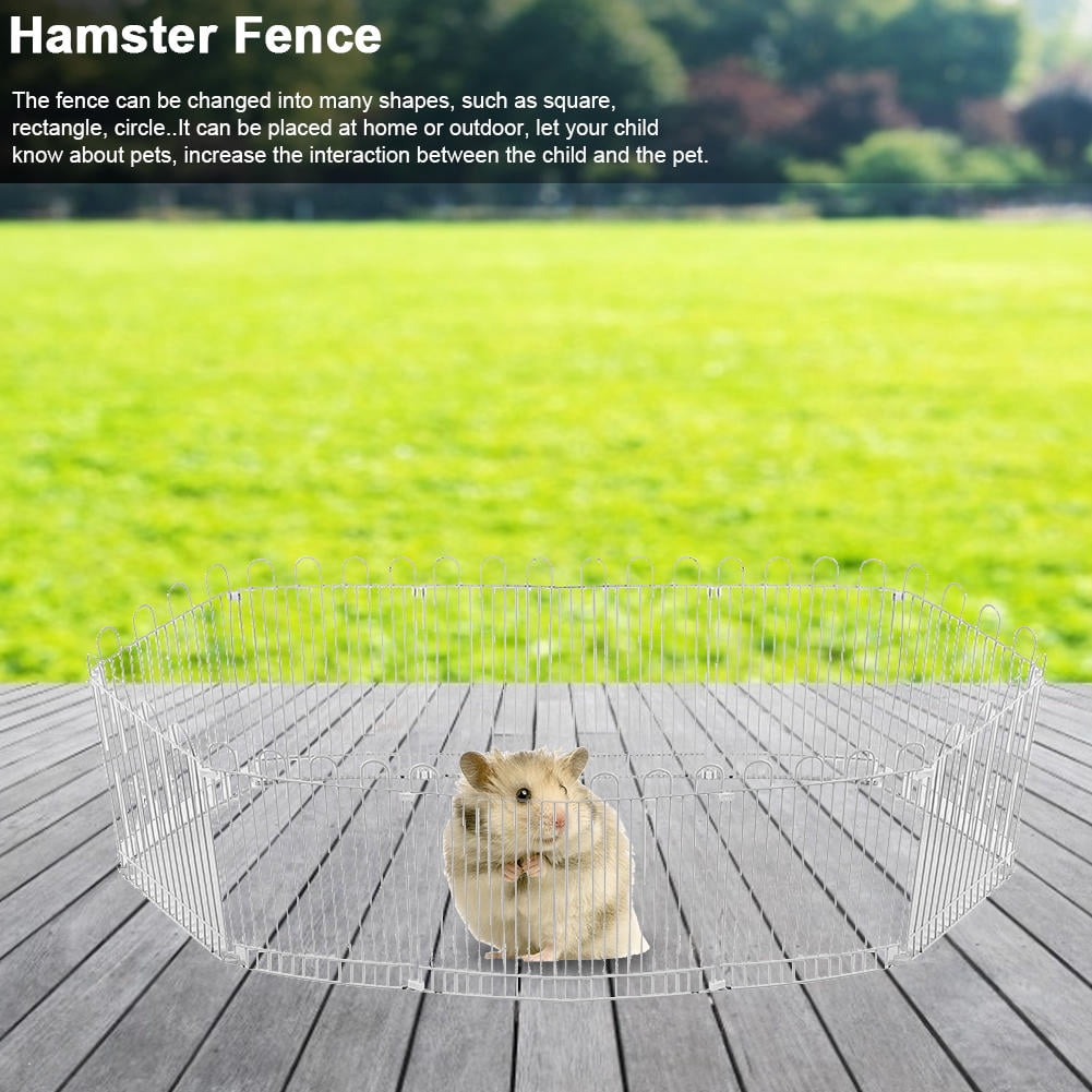 Suodoka 12‑Piece Paint‑Coated Iron Net Playpen for Hamsters, Guinea Pigs & Rabbits – Foldable, Shape‑Shifting, Safe & Durable