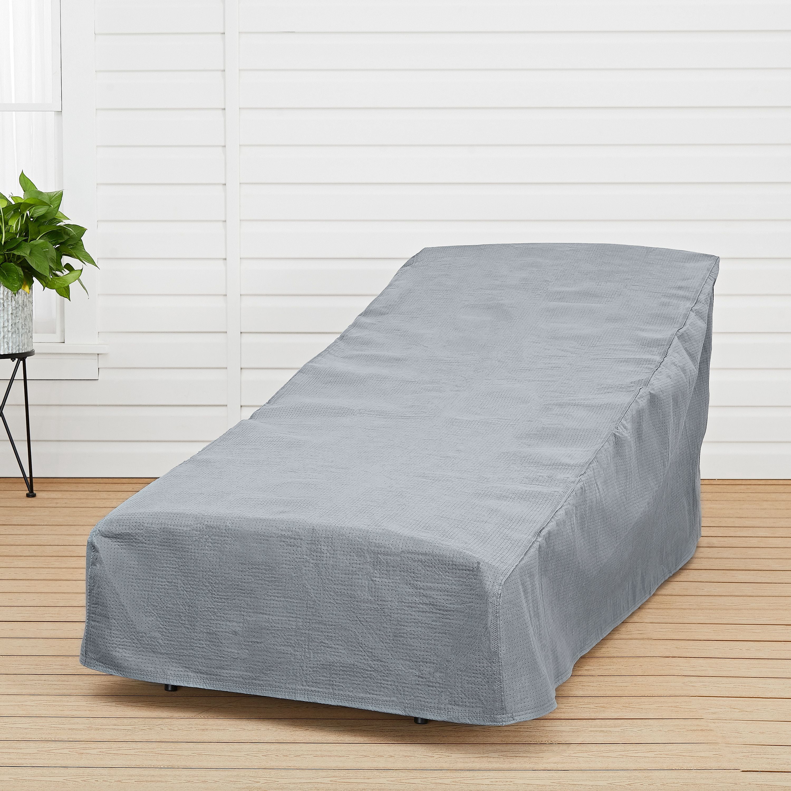 Mainstays Sandell 80 Inch Patio Chaise Lounge Cover in Gray, Medium