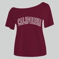 thumbnail image 5 of Girl's Letter Print T Shirts Short Sleeve Tube Off The Shoulder Comfortable Fit Lightweight Summer Tunic Tops Wine,120, 5 of 5