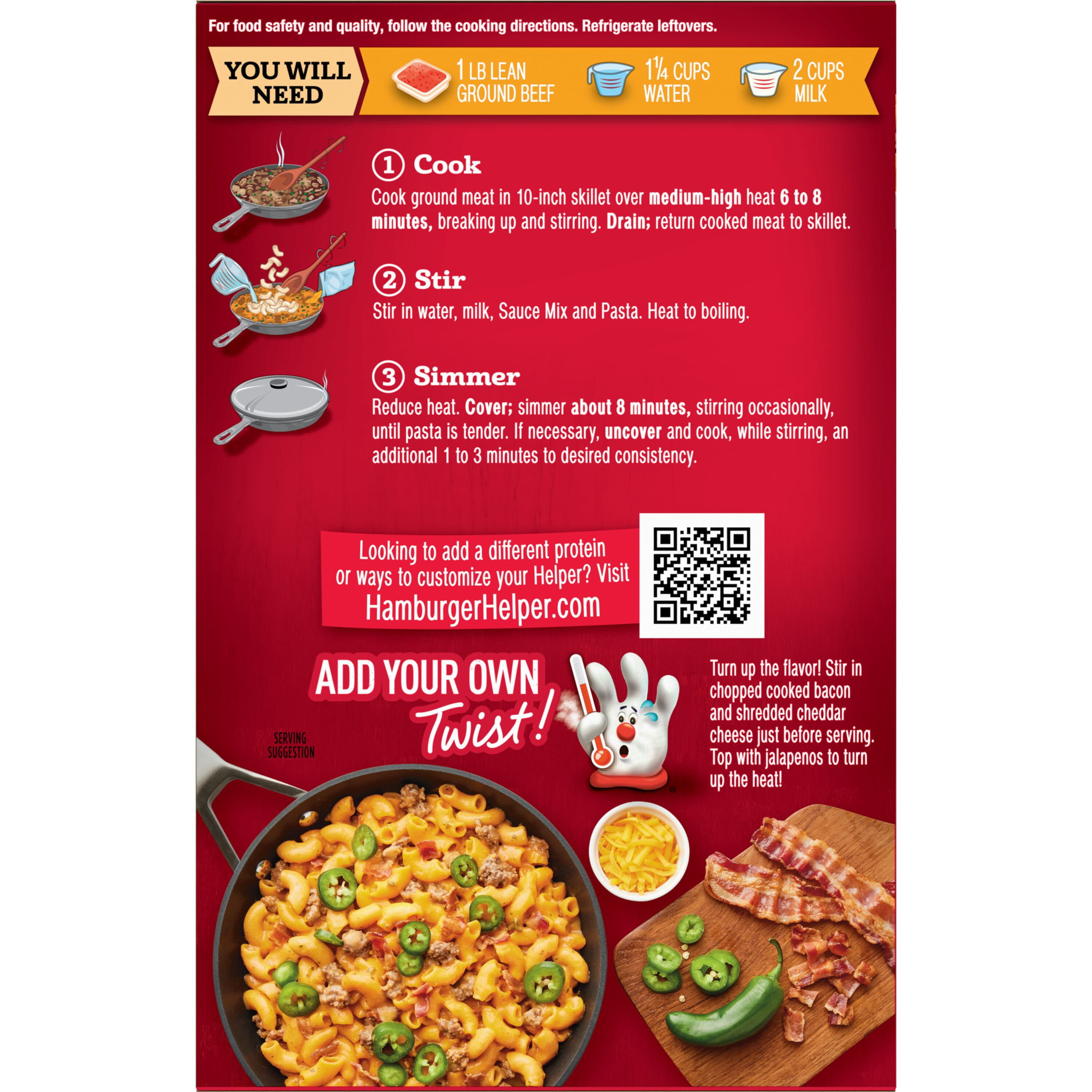 Hamburger Helper Spicy Jalapeno Cheesburger, 6 oz Box