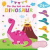 WERNNSAI Pin The Hat on The Dinosaur Game - Dinosaur Party Games for Girls Dino Poster 20'' x 29'' with 24 PCS Hats Baby Shower Birthday Party Supplies for Wall Home Room Decoration