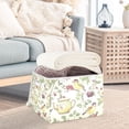 thumbnail image 3 of Yayeee Collapsible Cube Storage Bin with Lid Fabric Closet Decorative Basket with Handles, Purple Birds Teapots, 3 of 7