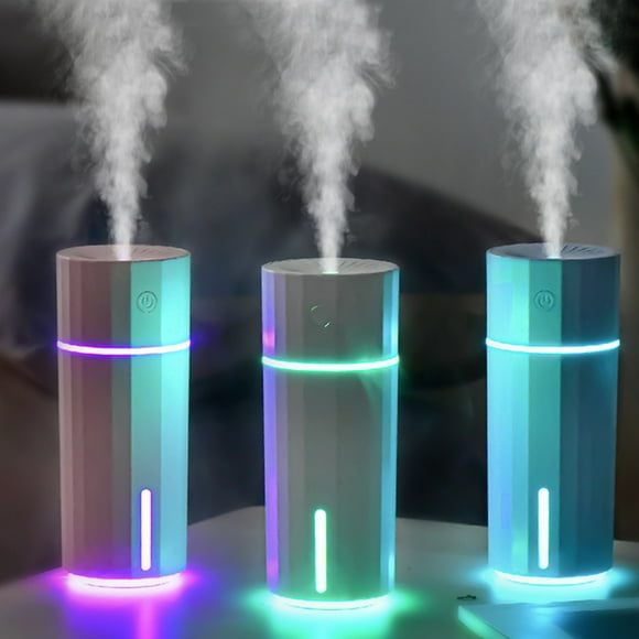 Xihbxyly Humidificador Usb, Minidifusor de Aroma de Escritorio, Humidificación con Efecto Llama, Modo Nocturno Silencioso, para Dormitorio y Oficina, Apagado Automático, Diseño Compacto, 6,5 X 6,5 X