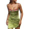 thumbnail image 2 of Qiopertar Robe Décontractée à Rayures Florales pour Femmes, Col en V, Manches Courtes, Ample, en Solde, Livraison Gratuite, jusqu'à 90 % de Réduction, 2 of 9