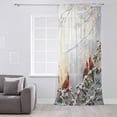 thumbnail image 3 of Christmas Semi Sheer Curtains Drapes for Living Room, Bedroom, French Doors Window 54 Inches Long, Xmas Birds Berry Botanical Snowflake Rod Pocket Chiffon Curtain Drapery Voile Draperies Panel, 3 of 6