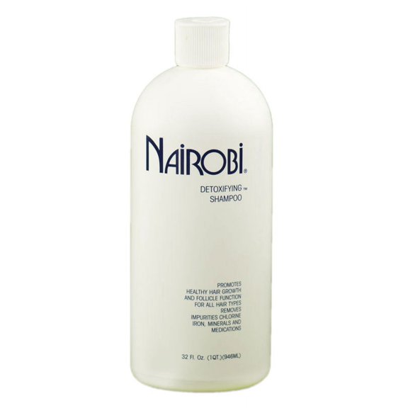 Size : 32 oz / liter , Nairobi Detoxifying Shampoo, hair scalp beauty - Pack of 2 w/ SLEEKSHOP 3-in-1 Comb-Brush