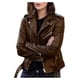 thumbnail image 1 of Chaqueta de piel sintética delgada de mujer de moda sólida y vintage., 1 of 3