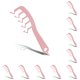 thumbnail image 1 of Jumpingount Peine profesional voluminizador desenredante peines rizados salón de peluquería a prueba de estática herramienta de peluquería Rosado 10Conjunto, 1 of 6