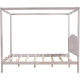 thumbnail image 4 of Canopy Bed, Queen Size Platform Bed Frame with Headboard and Support Legs, Solid Wood Kind Size Canopy Platform Bed, 4 of 7