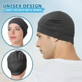 thumbnail image 6 of Headshion Thin Beanie Hat Skull Cap for Summer,Hip-Hop Sleep Cap Stretchy Navy Blue & Dark Gray, 6 of 8