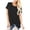 Black, variant on Annhoo Going out Tops for Women Summer Trendy Knot Front Short Sleeve T Shirts Loose Casual Solid Crewneck Tunic