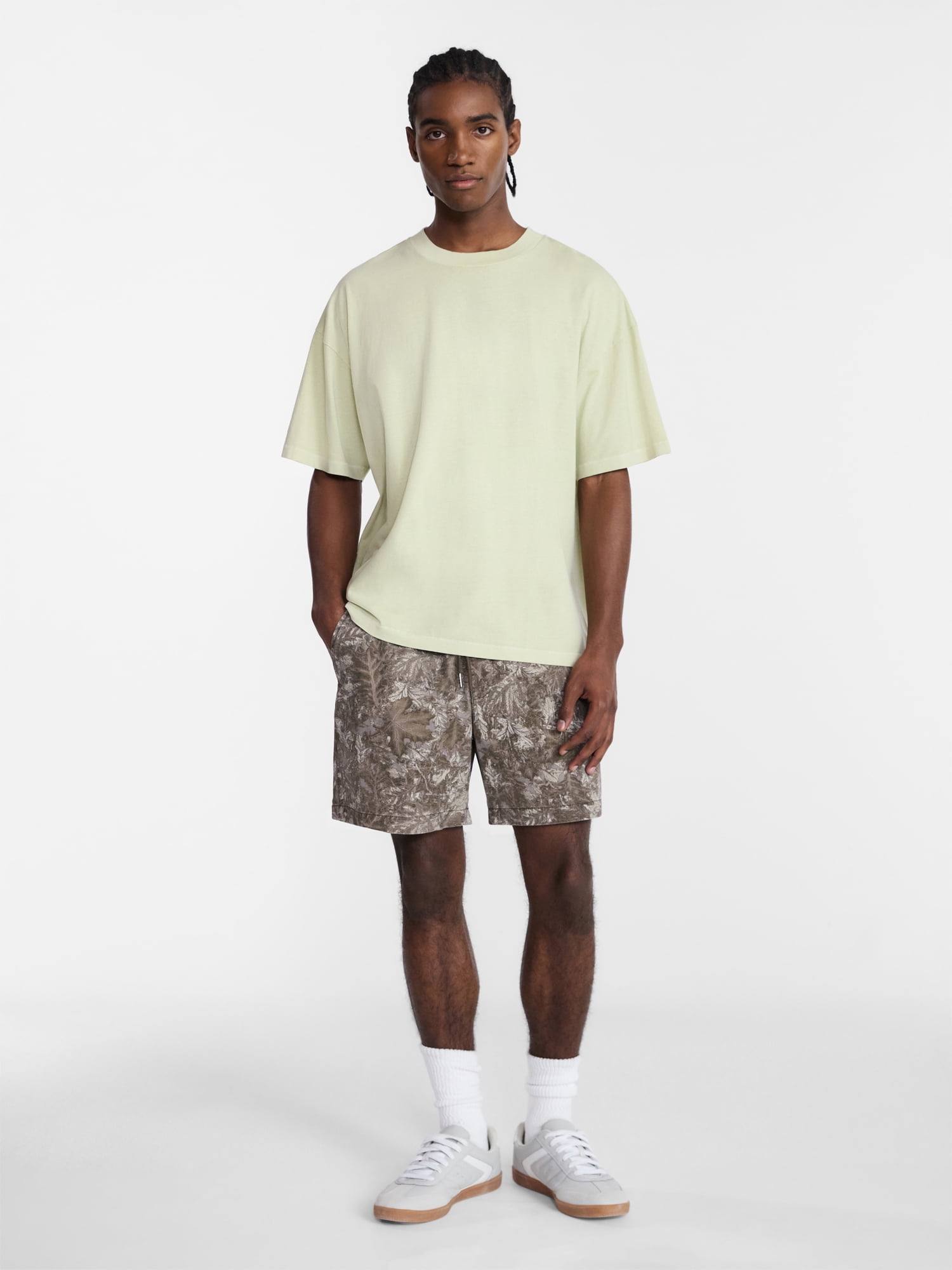 No Boundaries Men's Oversized Boxy Tee with Short Sleeves, XS-4XLT