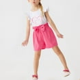 thumbnail image 2 of Kaemgyyd Kids Baby Girl Summer Clothes Fashion Heart Ruffle Sleeveless Tops Paperbag Waist Shorts Set Toddler 2 Piece Outfit 5-13 T, 2 of 7
