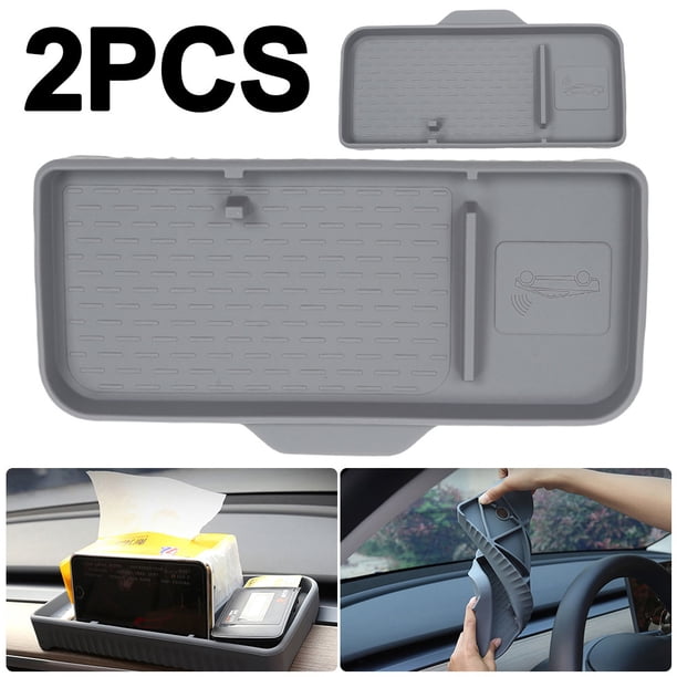 (Con Video) Adecuado para Tesla Model 3/Y Consola Central ETC Caja Almacenamiento Caja Almacenamiento Accesorios Modificación (gris)