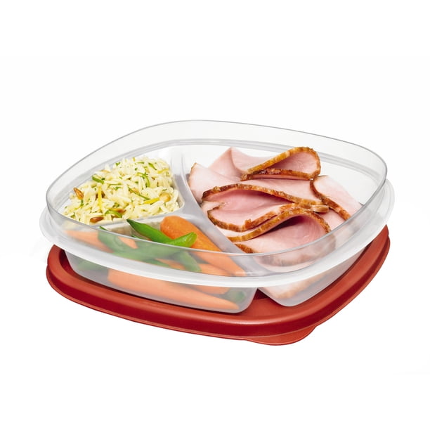 Rubbermaid Easy Find Lids Food Storage Container, 4.8 Cup Divided