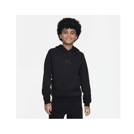Nike Air Big Kids Logo-Print Brushed Fleece Hoodie - Black