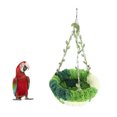 thumbnail image 1 of Cama Hamaca Para Loros Con Diseño De Hojas, Columpio De Nido De Pájaro De Lana Coral Colgante En Jaula Verde Para Nido Para Dormir De Loros, 1 of 7