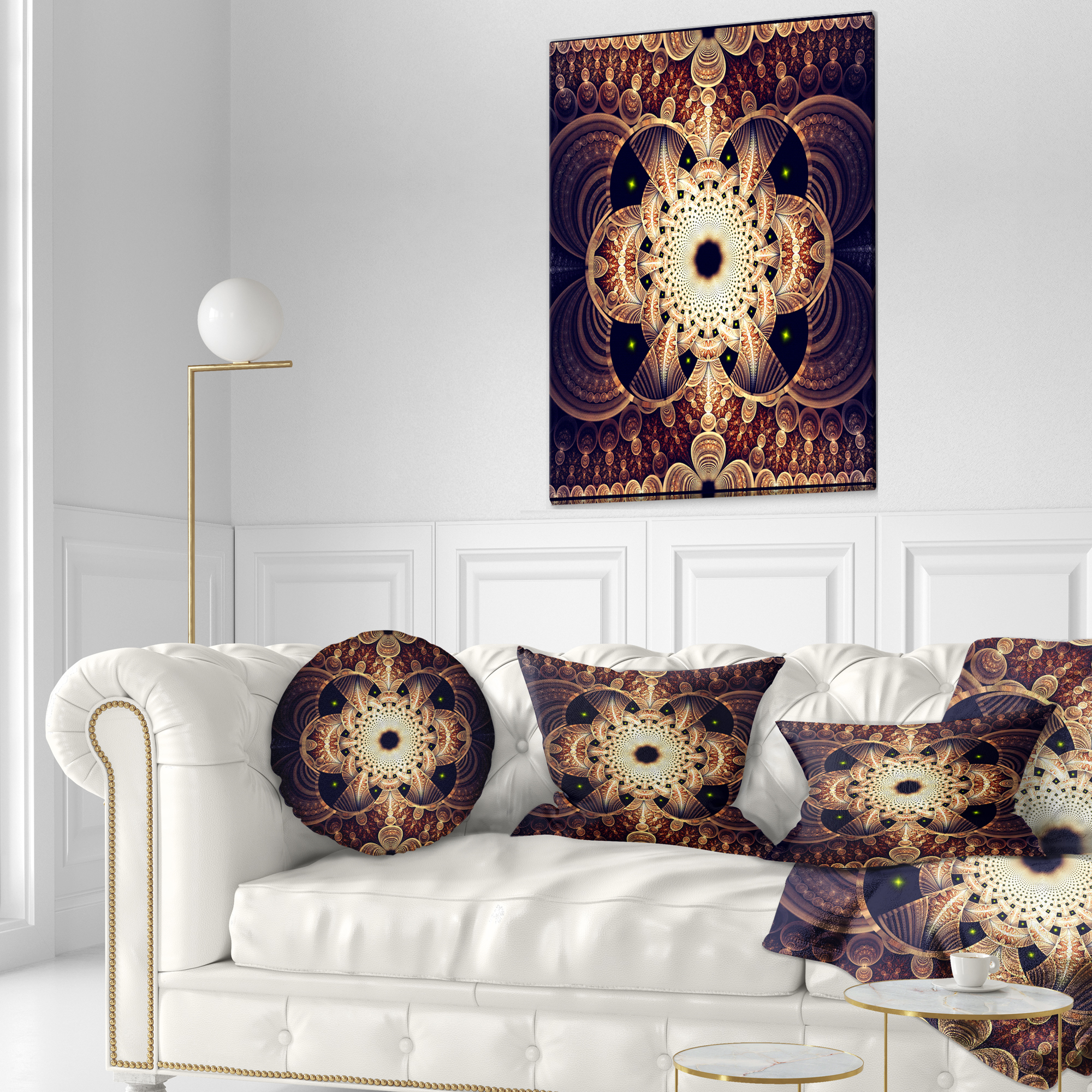 Designart 12" x 20" Black Polyester Throw Pillow