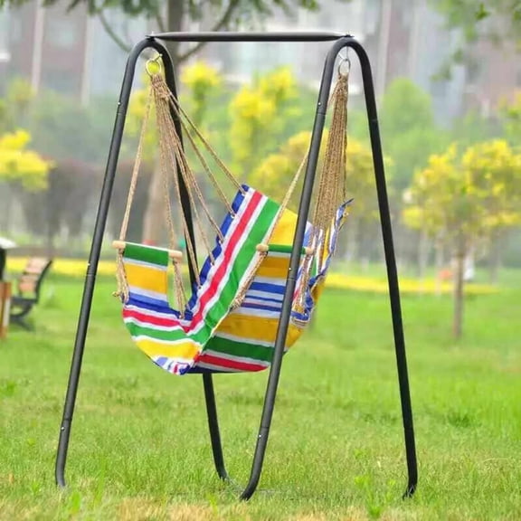 Kacaiy A-shaped Hanging Chair Stand, Hammock Chair Stand, Outdoor Swing Chair Stand Only, Black