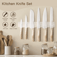 thumbnail image 5 of Astercook Knife Set, 7 Pieces Kitchen Knives Set with Healthy Anti-Rust Coating, Dishwasher Safe, Stainless Steel Wooden Handle Knife Sets with 6 Blade Guards, Perfect Holiday Gifts for Kitchen, 5 of 7