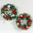 thumbnail image 4 of CSCHome Christmas Front Door Wreath, Pine Cone and Pine Leaf Decorations, House Hangings, Farmhouse Indoor Outdoor Holiday Home Decor, 4 of 6