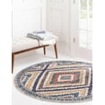 thumbnail image 3 of Rugs.com Aramis Collection Rug – 3 Ft Round Blue Medium Rug Perfect For Kitchens, Dining Rooms, 3 of 8