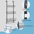 thumbnail image 4 of OYEAL Black 3 Tier over The Door Storage Baskets, Back of Door Organizer for Small Space for Bathroom, Kitchen, Office, 4 of 8