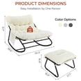 thumbnail image 4 of TLSUNNY Papasan Rocking Chair with Ottoman, Oversized Papasan Chair with Padded Cushion, Indoor & Outdoor Rocker Chair for Living Room, Patio, Garden, 4 of 11
