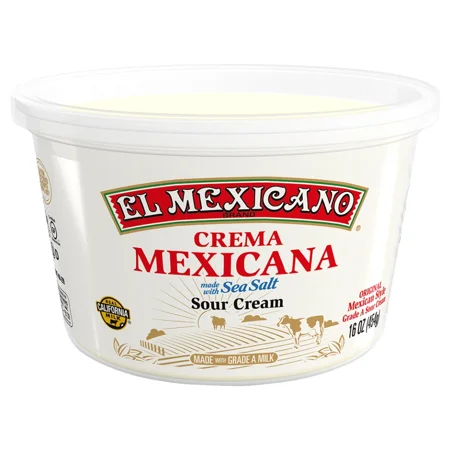 El Mexicano Crema Mexicana, Sour Cream, 16 oz Refrigerated