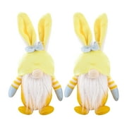 Mentor Ornament 2PC Easter Bunny Decoration Doll Plush Rabbit Doll Kids Digital Ornament