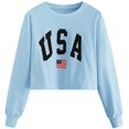 thumbnail image 1 of Women's Crop Top Letter Printed Sweatshirt Hoodie, 1 of 7