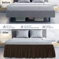 thumbnail image 3 of Unique Bargains 16" Drop Elastic Ruffles Brushed Bed Skirt Twin Dark Brown, 3 of 8
