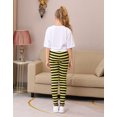 thumbnail image 6 of HDE Girl's Leggings Holiday Stretchy Full Ankle Length Stripe and Black Tights Yellow and Black Stripes 7-8, 6 of 6